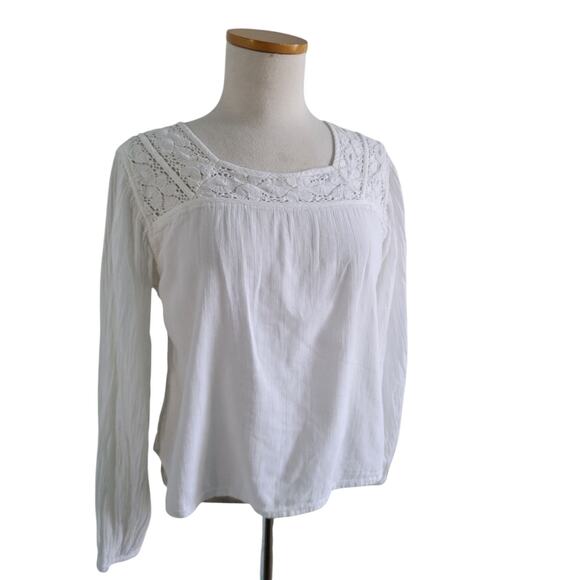 Free People Small Artsy Boho Gauze Tassels Ties Bohemian Top Blouse Cottagecore - Picture 4 of 11